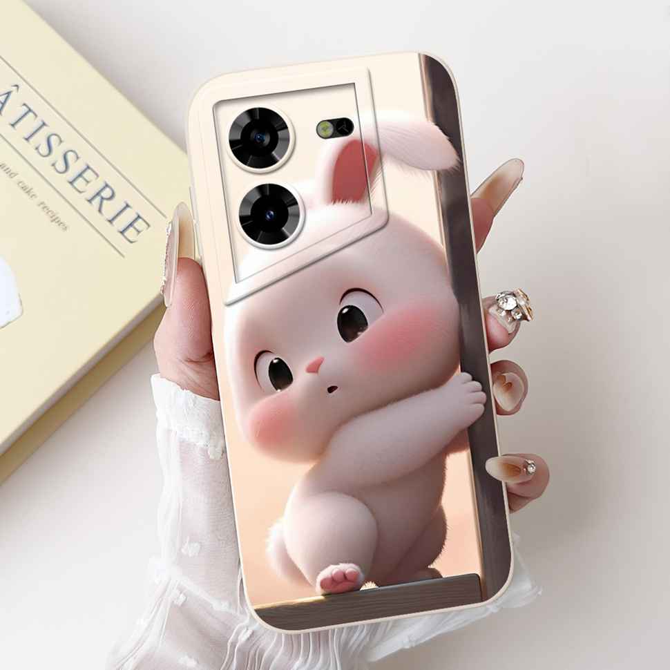 Protective Casing For Tecno Pova 5 Pro 5G 6.78" Fashion Girl Flower Love Soft Silicone Cover For Tecno Pova 5Pro 5G Shell Bumper