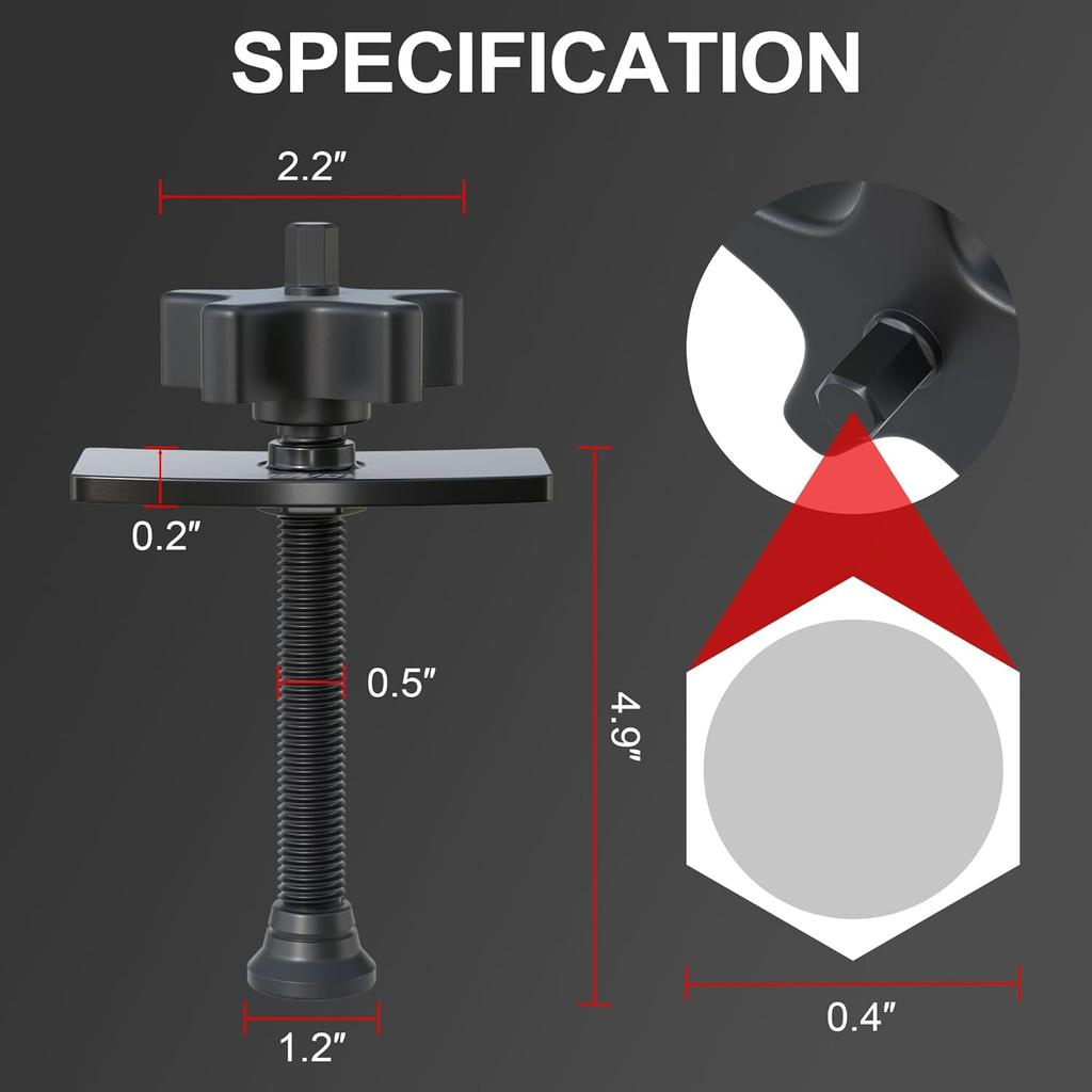Heavy Duty Brake Pad Spreader, Disc Brake Pad Tool, Universal Brake Caliper Compression Tool, Caliper Piston Compressor Tool with Swivel Joint, Solid