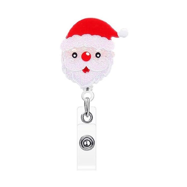 

Christmas Badge Holder with Belt Clip Spring Loaded Retractable ABS Badge Holder for Doctor Nurse Student Teacher