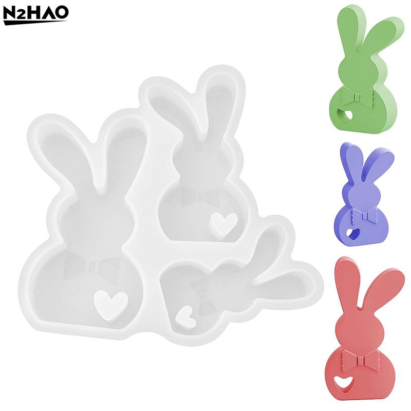 1PCS Silicone Mold 3D Easter Rabbit Bunny Silicone Mold, Moulds Easter DIY Rabbit, Easter Casting Moulds, Spring Silicone Mould