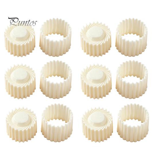 Mini-Teigformwerkzeug 2-in-1 Runde Mondkuchenform, Doppelseitige Gebäckpresse mit Muschelrand und Küchenbackwerkzeuge Spiralprägung für DIY