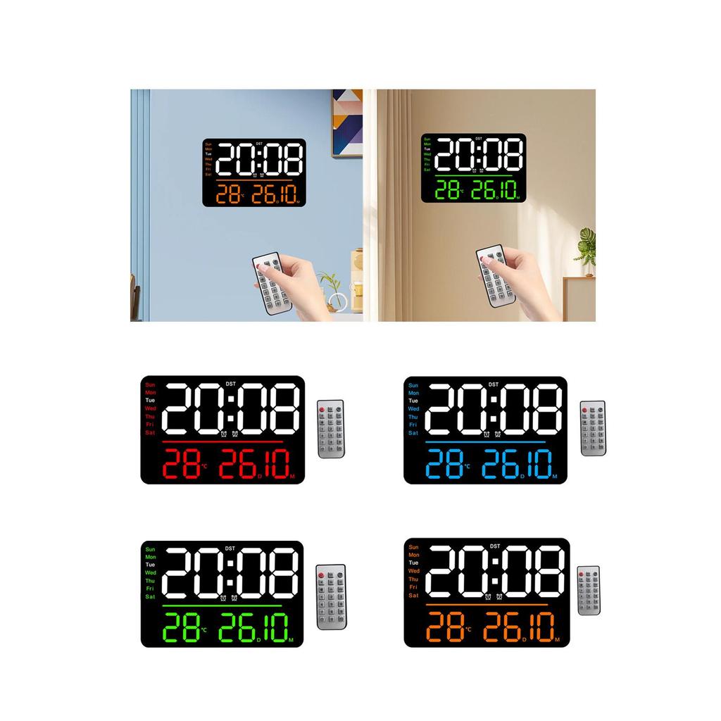 Digital Wall Clock Easy to Install Modern Days Timing Countdown Function Alarm Clock for Kitchen Bedroom Office Home Living Room