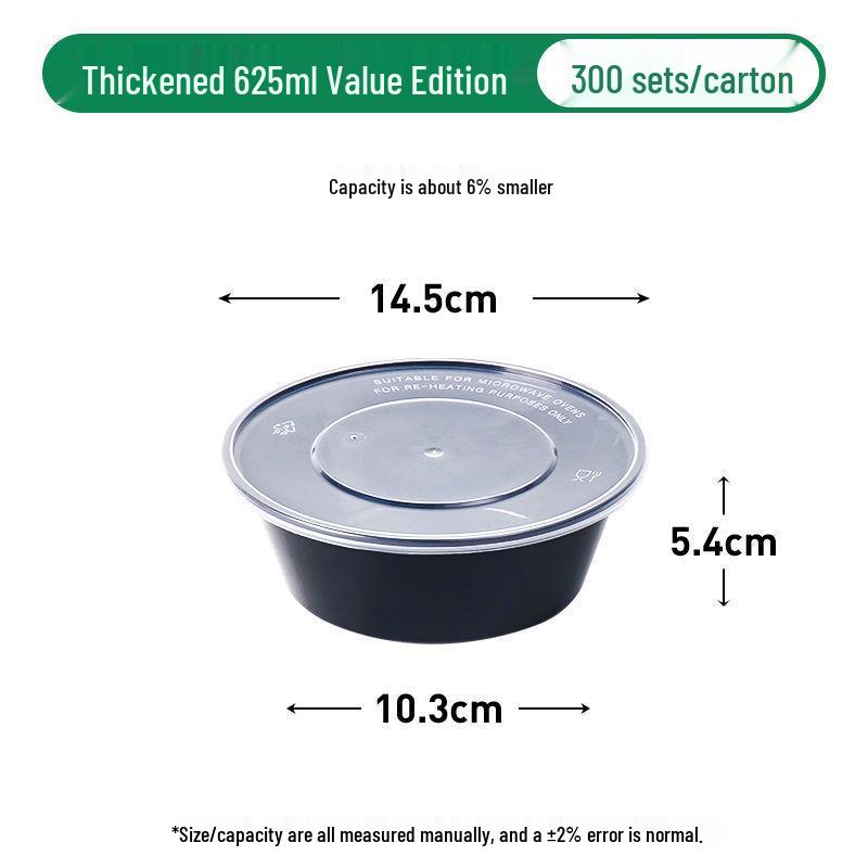 Black Round Disposable Food Containers: Thickened Soup and Fast Food Bowls