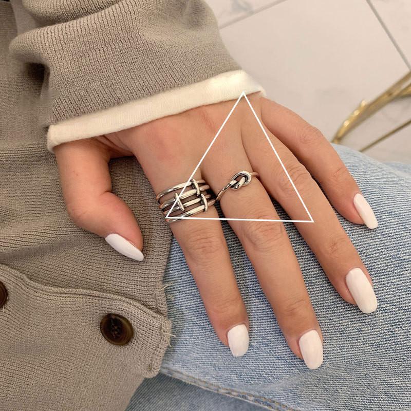 Stylish Korean 925 Silver Cross Twisted X Ring For Women Adjustable Fashion Accessory