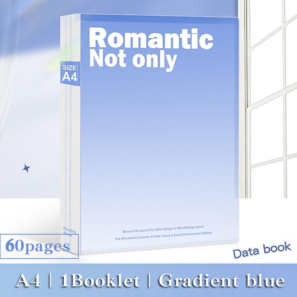 

30/60 Pages A4 File Folder Gradient Color Document Storage Bag New File Bag Blue-60Pages