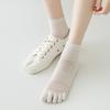 Women Summer Thin Mesh Breathable Pure Color Sweat Absorbent Boneless Short Five Finger Socks