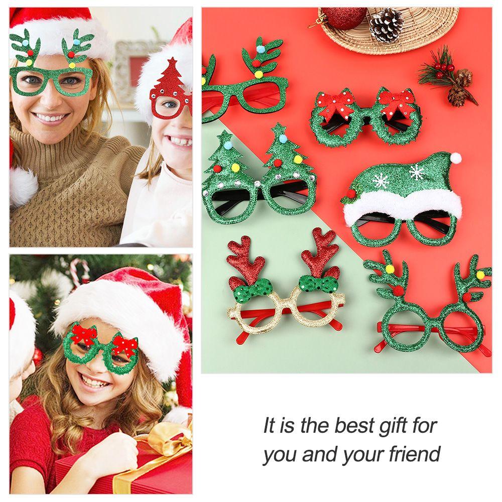 Christmas Decorations New Year Photo Prop Santa Claus Glasses Elk Christmas Glasses Frame Xmas Tree