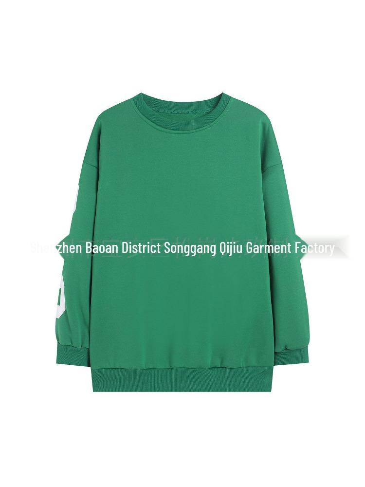 2023 Women's Loose Round Neck Casual Sweatshirt Thick Versatile Letter Print