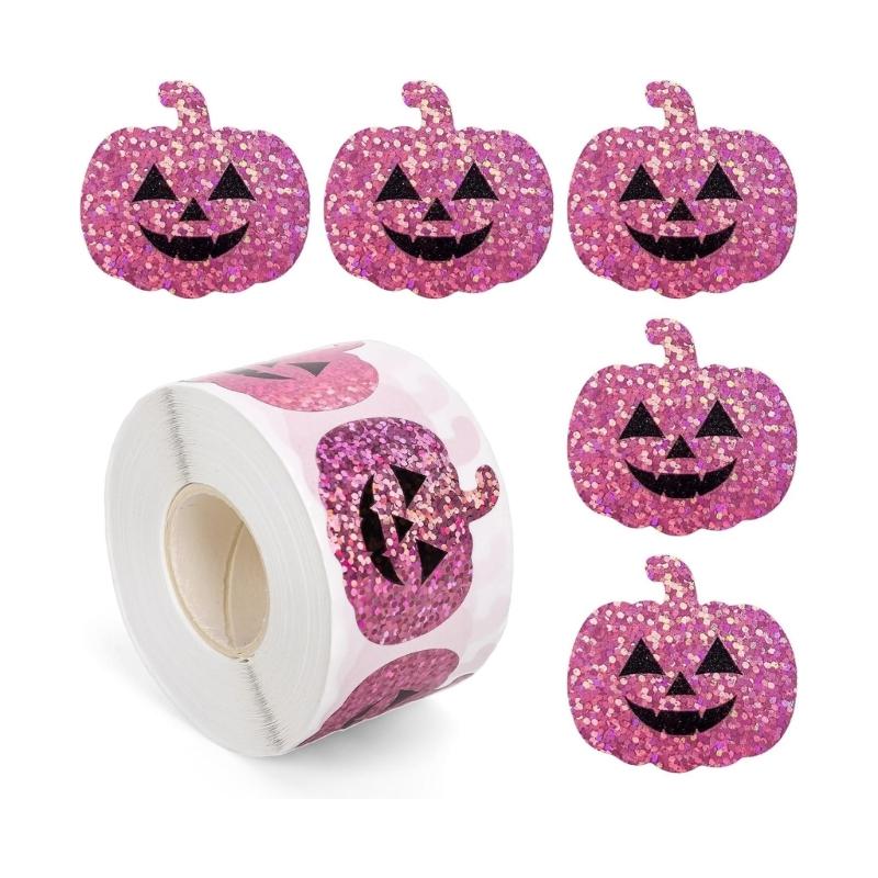 

Multipurpose Halloweens Lasers Pumpkin Sticker For Gift Wrapping Crafts Party Decoration Strong Adhesive Paper Decal 1