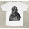 Thinking Monkey Graphic TShirt Men Women Funny Animal Meme Casual Oversized Short Sleeve Cotton Streetwear Tops