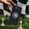 Custodia Nera in Silicone con Fantasia Logo Cool di Game of Thrones Per iPhone 17 Air 16 15 14 13 12 11 Pro Max Plus Retro in TPU