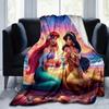 1pc Mermaid Printing Blanket - Soft, All-Season Throw for Living Room, Bedroom,Personalized Gift with Adorable Cartoon Design