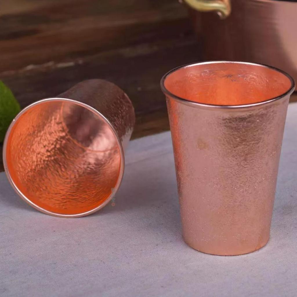 Vintage Red Copper Coffee Cup,Engraving Hammer Texture Drinking Milk Tea Beer Beverage Mug,Straight-Sided Tea Cup Tableware