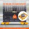 SucceBuy 6/8/12T Machinery Skate Dolly Industrial Mover with 4 PU Wheels & 360° Non-Slip Cap for Warehouse Workshop Factory