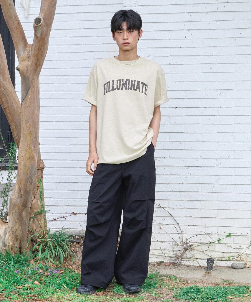 FILLUMINATE Essential Arch Logo Pigment T-Shirt - Beige