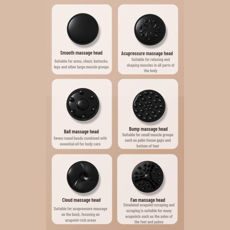 6pcs/set Electric Body Massager Neck Back Shoulder Body Sculpting Machine Cordless Handheld Cellulite Massage Device Beauty Tool