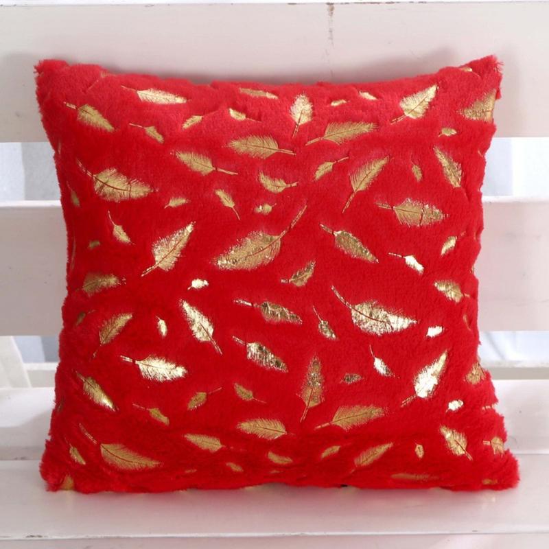 1Pc Plush Thick Leaf Pattern Soft Cushion Covers Sofa Couch Pillow Pillowcase 43x43CM
