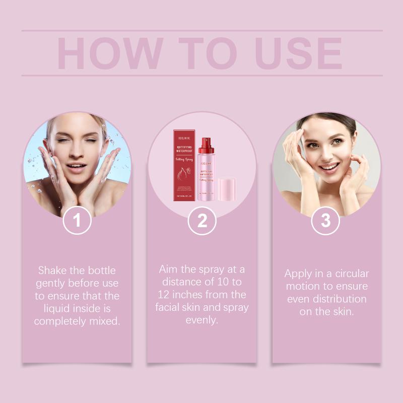 Mattifying Makeup Setting Spray Waterproof Oil Control Lightweight Non Sticky Finish for Work or Travel
