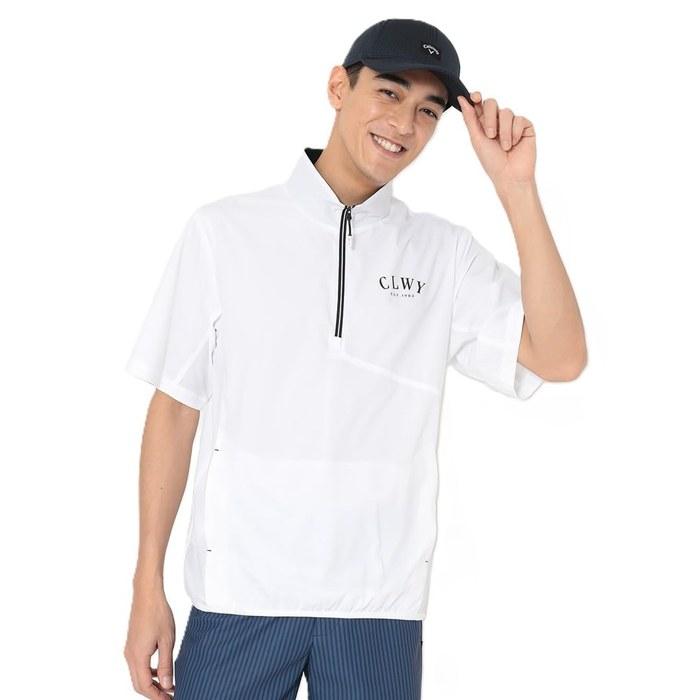 Callaway Half-Sleeve Blazer 8-Way Stretch Water-Repellent Mesh Lining Left Side Zipper Golf C26116100 Men s White L