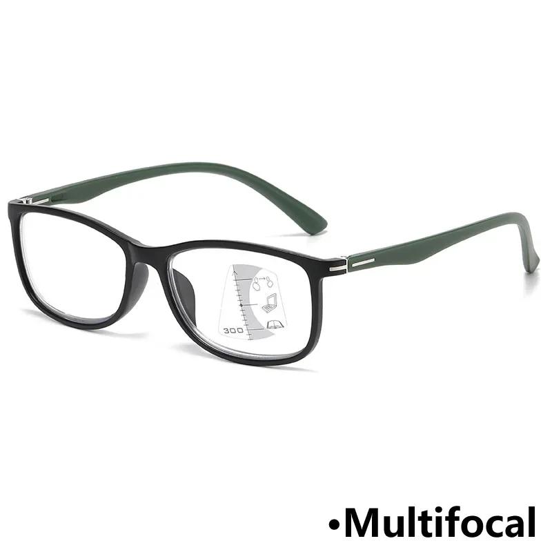 Trendy Progressive Multifocal Reading Glasses Anti-blue Light Hyperopia Eyewear for Men Women Retro Fashion Presbyopic Glasses
