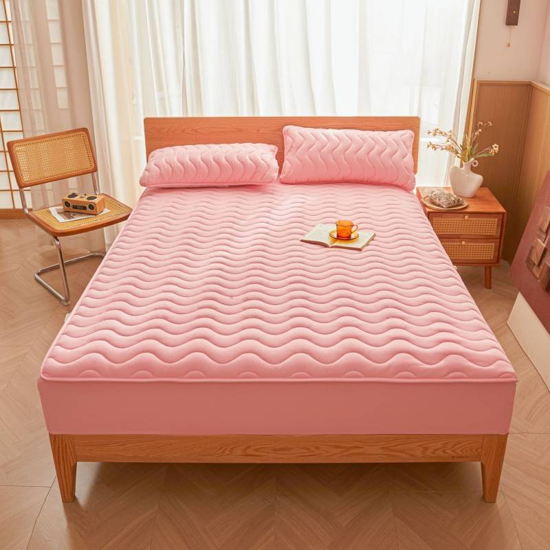 new raw cotton waterproof padded mattress bed cover single piece Simmons protective cover waterproof bed cover 120x200cm 2pcs