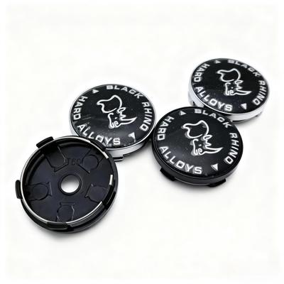 4 pezzi Distintivo Logo Rinoceronte Nero Tappi Centrali Ruote Auto 60MM 56MM Coprimozzi Ruote Auto Emblema Rinoceronte Copri Mozzo Cerchione Accessori