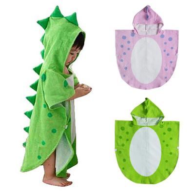 Baby Bathrobe Cotton Pattern Kids Robe Cloak Beach Swim Hooded 1-5Years