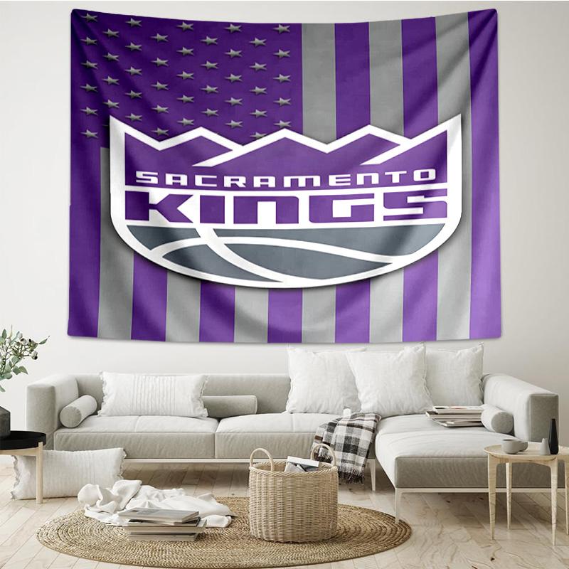 Kings Basketball Team Logo Schnelltrocknendes Wandteppich zum Aufhängen für Schlafzimmer, Wohnzimmer, Spielzimmer, Dekorations-Kunstzimmer Wandteppich Feiertags- und Geburtstagsgeschenke