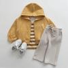 Kids' Autumn Korean Sweater Set: Zipper Cardigan & Hooded Trousers for Boys and Girls.