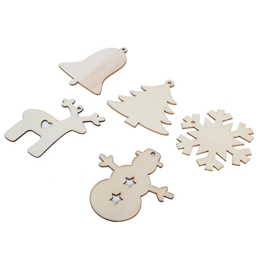 Innovative DIY Wooden Pendant Hanging Ornaments Crafts for Home Christmas Tree Decoration