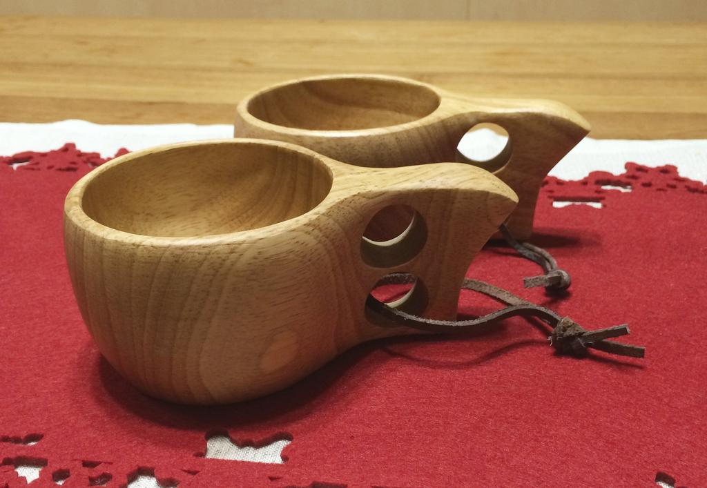 Tawatawa Kuksa Wooden Mug, Natural Wood, Approx. 8cm Diameter, Handmade Cup