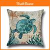 Federa Cuscino Lussuosa in Lino con Animali Marini e Raffinato Design di Creature Marine