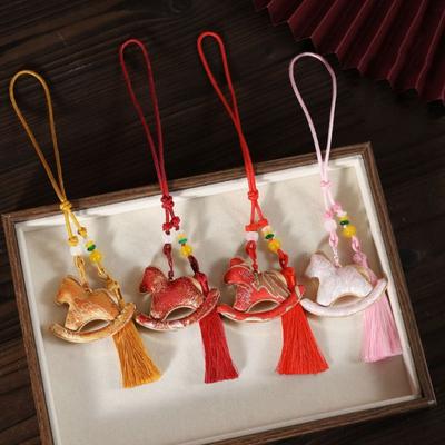 Material Kit DIY Horse Year Pendant Tassel Chinese Style DIY Zodiac Horse Keychain Home Decor Handmade