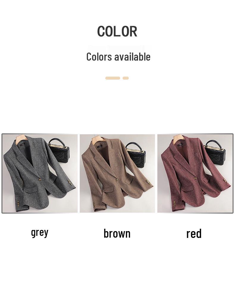 Dámské vlněné sako Petite - Móda podzim/zima 2024 Krátká bunda pro elegantní dojíždění