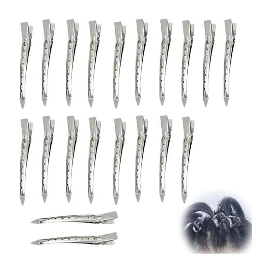 20-Piece Hair Clips Set - 9cm Stainless Steel Alligator Clips for Hair Styling, Cutting, and Everyday Use - Strong Hold, Non-Slip, No Crease,