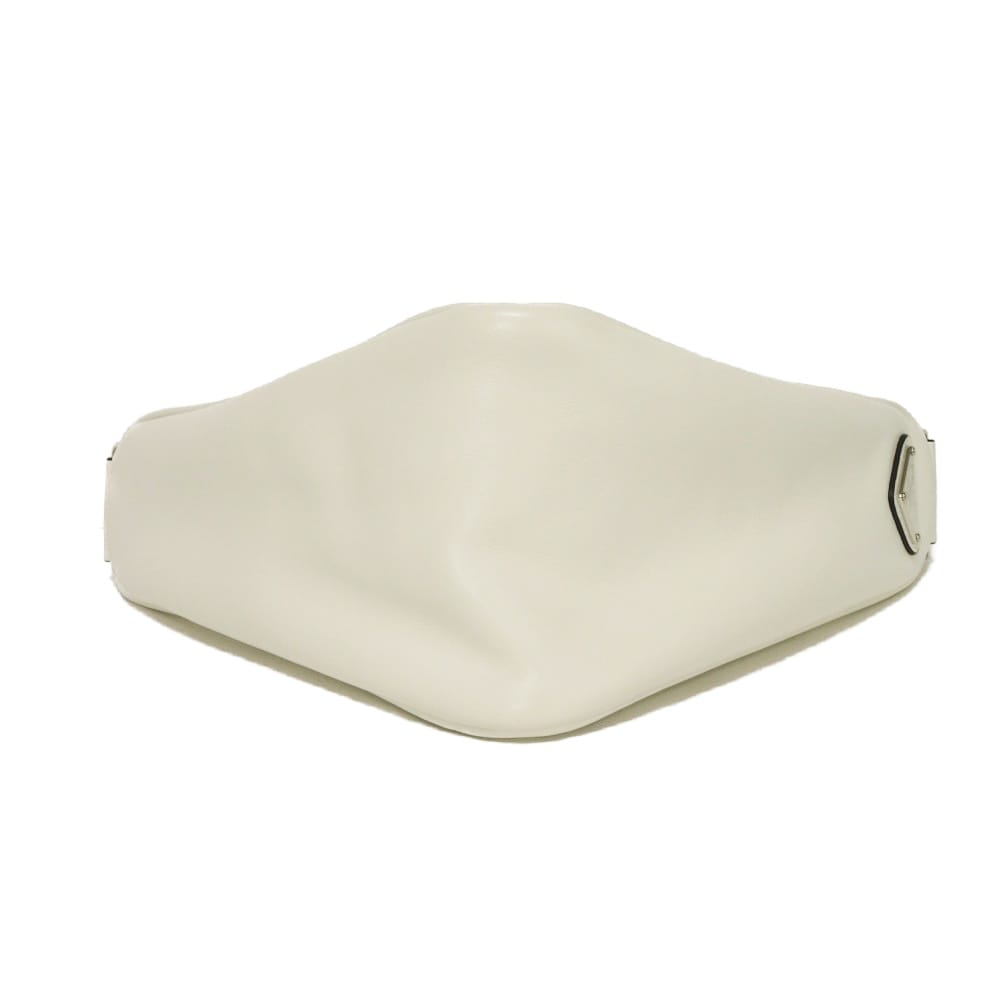 Used 11569 Triangle Leather Crossbody Bag 1BH190 2BYA F00099 7921 White RFID IC Chip Embossed Logo Bianco Unisex from