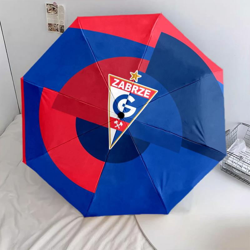 Górnik Zabrze Muster, automatischer Klappschirm, tragbares und faltbares Design, 8 Speichen, ein Weihnachts- oder Geburtstagsgeschenk.
