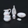 8Pcs 1:12 Miniature DIY Dollhouse Furniture Component Accessories Rose Bathroom PorcelainRose