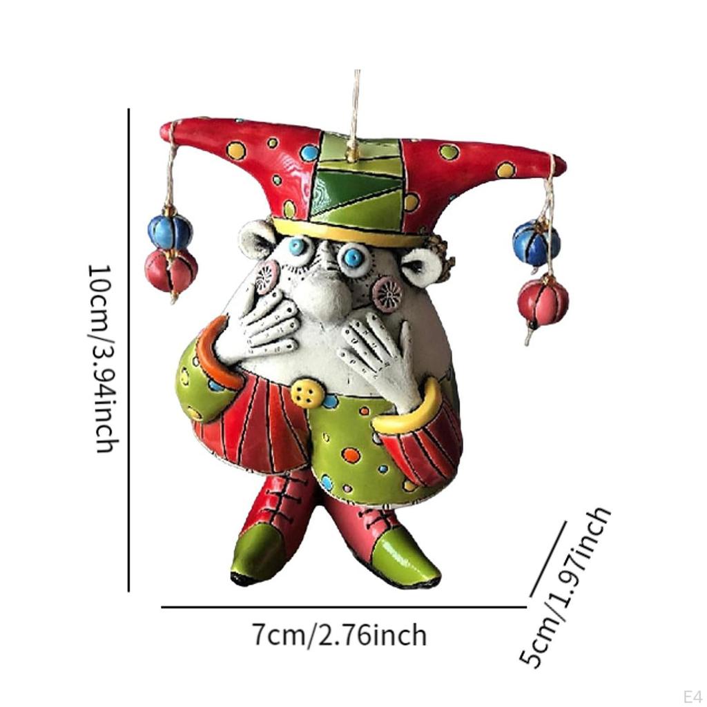 Clown Wind Chime Hanging Ornament Funny Gift Home Decor for Porch Outdoor