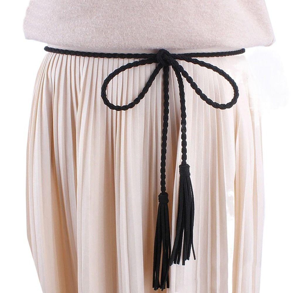 Trouser Decoration Jeans Waistbands Dress Waist Rope Women Braided Belts Woven Waist Belts Velvet