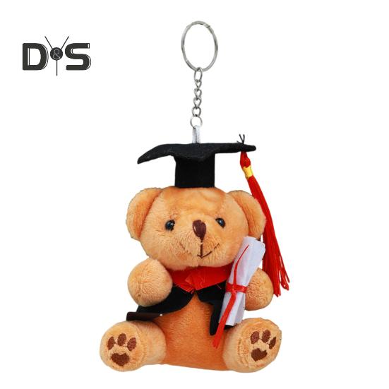 

Выпускной плюшевый мишка с докторской кепкой, гипоаллергенная плюшевая мягкая игрушка, детский компаньон, брелок, аксессуар и украшение стола для выпускников коричневый