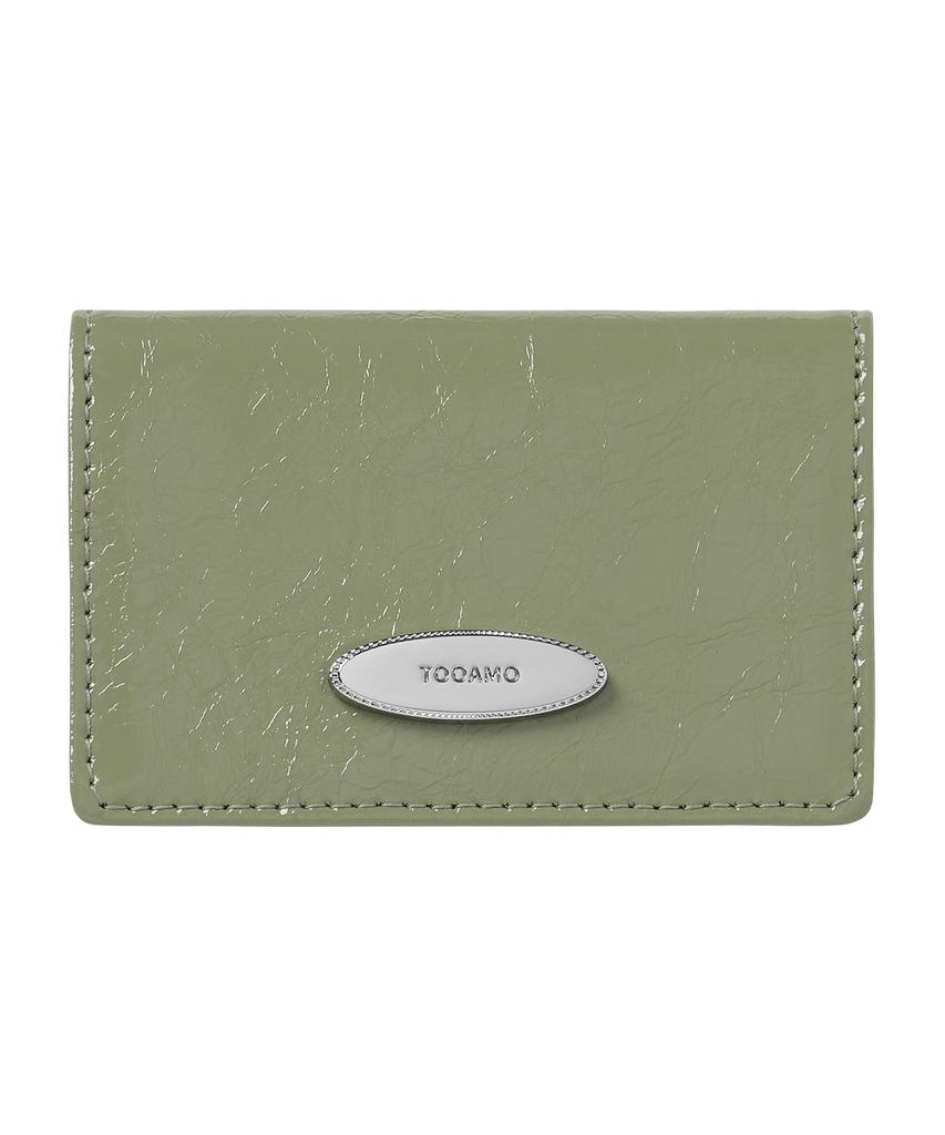 Tooamo Vintage Fold Card Holder Olive [Cowhide]