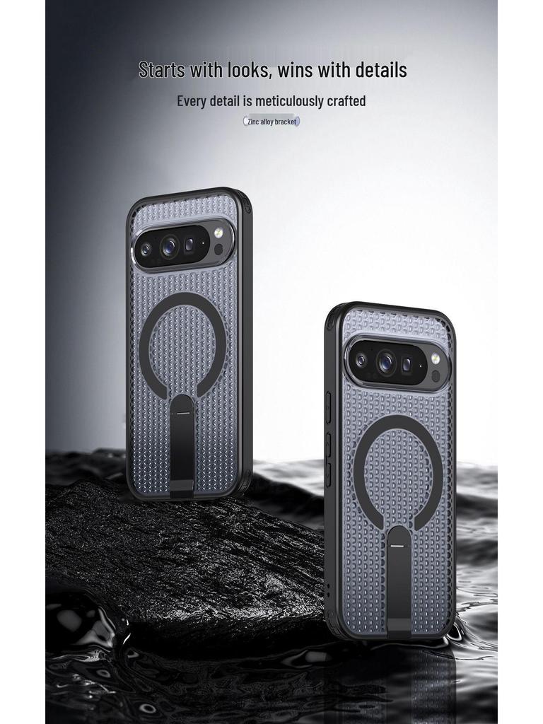 Google Pixel Heat Dissipation Case - Compatible with Pixel 10 Pro & 9A, Magnetic Stand, Fan Star Design.