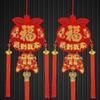 Flocking Fu Character Spring Festival Hanging Pendant Hanging Ornament With Tassels Traditional Chinese Decoration