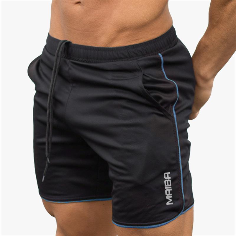 Pantaloncini da bodybuilding fitness da uomo Palestre estive da uomo Allenamento da uomo in mesh traspirante Pantaloni corti da spiaggia per abbigliamento sportivo ad asciugatura rapida