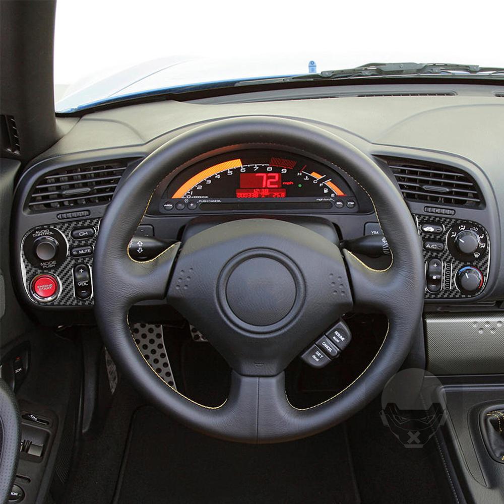 1 Set Carbon Fiber Dashboard Side Button Panel Trims For Honda S2000 2000-2009