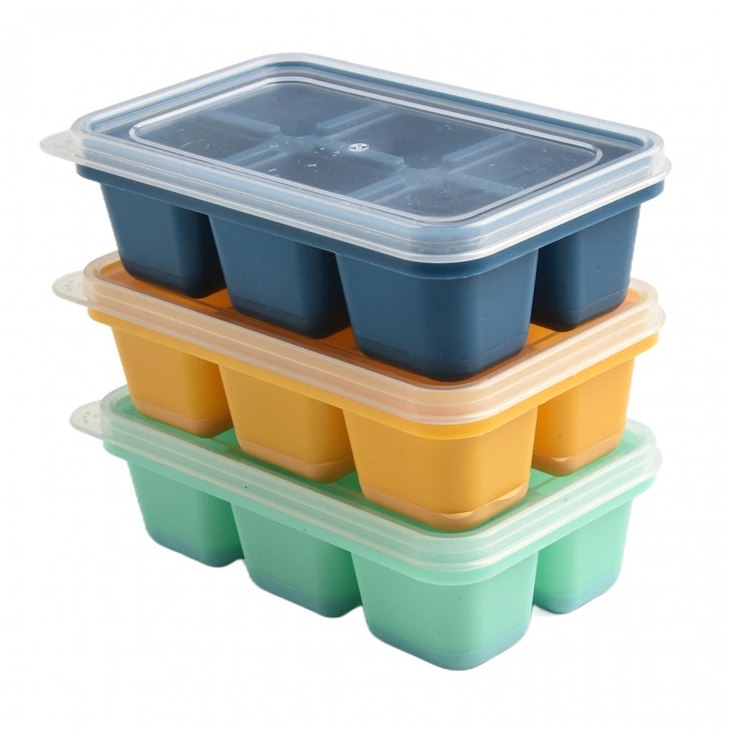 Σετ 3 Μεγάλου Μεγέθους Φόρμες Σιλικόνης για Παγάκια με Καπάκι Εύκολος Αποκαλουπωτής