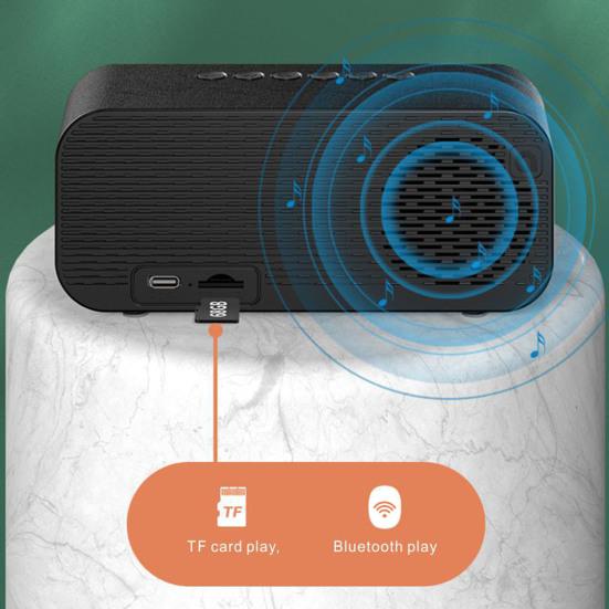 LED Digital Dual Alarm Clock Bluetooth-compatible Bass Speaker with TF AUX Music Player