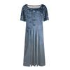 Women's Loose Casual And Fashionable Round Neck Short Sleeved Printed Mid Length Dress