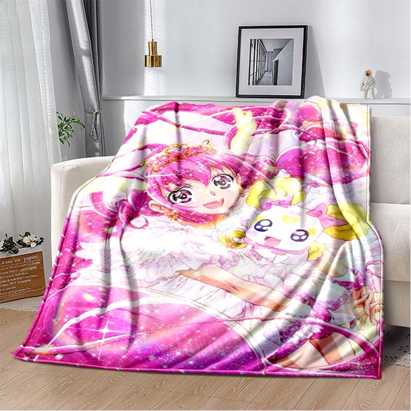 This 3D printed Pretty Cure soft plush blanket is made of flannel and is suitable for use in living rooms, bedrooms, beds, sofas